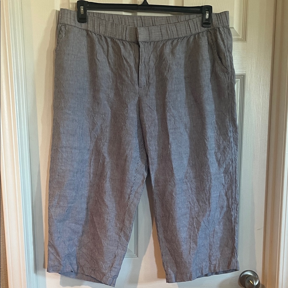 Linen/Cotton Liz Claiborne Wide Leg Crop Pants